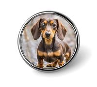 Pad Dachshund Lapel Pin Badge Round Metal Button Pin Personalized Novelty Pinback Button Badges Funny Recognition Enamel Pins Novelty Cute Cartoon Brooch Pin for Jacket Bag Coat