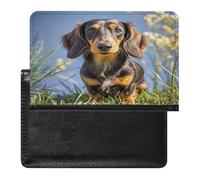 Pad Dachshund Passport Holder with Card Slots Portable Passport Cover Compact Waterproof Passports Protector