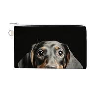 Pad Dachshund Purse Zipper Change Purse, Coin Purse for Outdoor, Canvas Thin Pocket Travel Wallets Women Man Clutch Bag for Coin Cards Keys (7.4x 4.6 Inches)
