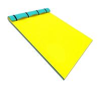 Pad Floating Mat - Floating Water Mat,Floating Mat for Lake, 3-Layer Tear-Resistant XPE Foam,Elastic Bungee Tether for Lake, Beach, Ocean, Pool,Yellow,170X90x3.3cm