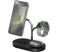 Pad induc 15W 3in1 Phone Watch Buds+CS 45W+cbl Blk