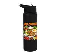 Pad KRA Pao Thai Food Lover Spicy Culinary Art Stainless Steel Insulated Water Bottle