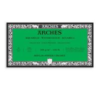 Pad of 20 Watercolour Sheets (Glued on 4 Sides) 15 x 30 cm 300 g/m², Fine Grain Natural White