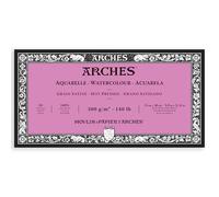 Pad of 20 Watercolour Sheets (Glued on 4 Sides) 15 x 30 cm 300 g/m², Natural White Satin Grain