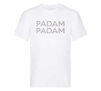 PADAM PADAM Kylie T-Shirt Unisex Glitter Logo Cotton Tee S-5XL White