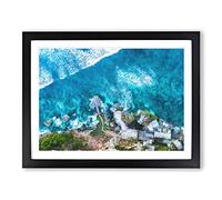 Padang Island In Bali Painting Modern Art Framed Print | A3 Black Framed Wall Art | Ready to Hang | Modern Landscape Picture | Living Room Bedroom Lounge Office