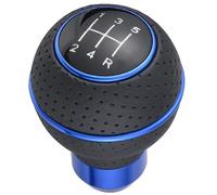 Padaodao 5 Speed Gear Knob Leather Lever Stick Shifter Head Shift Grip Handle for Most Manual Automatic Transmission SUV Cars, Blue