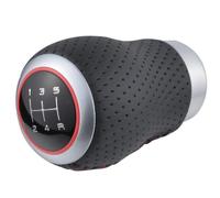 Padaodao 5 Speed Gear Stick Knob Leather Shift Lever Handle Shifter Head fit Most Manual Transmission Vehicles Cars, Red