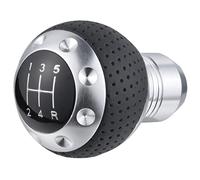 Padaodao 5 Speed Shift Knob Leather Aluminum Alloy Gear Shifter Stick Lever Handle fit Most Manual Transmission Car, Silver