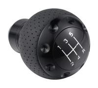 Padaodao 5 Speed Shift Knob Leather Aluminum Alloy Gear Shifter Stick Lever Handle fit Most Manual Transmission Car, Black