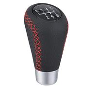 Padaodao 6 Speed Gear Knob Stitched Leather Stick Shifter Handle for Most Manual Vehicles MT at Cars, Red