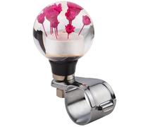 Padaodao Flower Steering Wheel Booster,Universal Spinner Grip Knobs, Car Power Handle Suicide Knob for Most Truck Boat Tractor Mower,Red