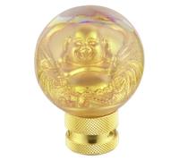 Padaodao Resin Lucky Shift Stick Handle Knob Crystal Round Gear Lever Shifter for Most Manual Automatic Vehicles SUV Car, Golden