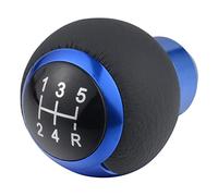 Padaodao Round Gear Shift Knob Leather 5 Speed Aluminum Alloy Shifting Lever Stick Handle fit Most Manual Transmission Truck Car, Blue
