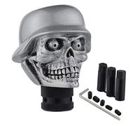 Padaodao Skull Gear Knob Devil Soldier Shift Stick Lever Handle Shifter Head for Most Manual Automatic Transmission Trucks SUV Cars, Silver