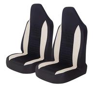 PADCGRK 2PCS Breathable Car Seat Covers Front, for Land Rover Discovery 4 LR4 2010-2017, Bucket One-Piece Auto Front Seat Protectors Airbag Compatible, Car Accessories,C-Beige