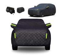 Padded Anti-Hail Full Car Cover for L and Rover Discovery 3 Hail Protection Car Covers for Outside Storage Snow Rain Sun UV Protection,with Storage Bag,Reflective Strips,Black-DT