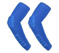 Padded Arm Sleeves 2 Pack, Crashproof Elbow Forearm Pads Compression Protection Support for Football Basketball Volleyball Cycling sports (Blue,M)