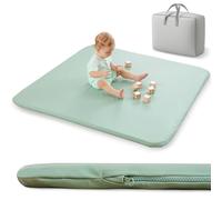 Padded Baby Play Mat for Your Boy or Girl - Extra Thick & Super Soft Vegan Leather Floor Mat Creates A Safe Play Area for Little Ones - Waterproof Crawling Mat for Baby Play on Floor (Green)
