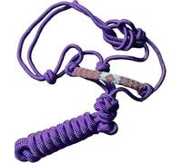 Padded Beaded Noseband Braided Rope Beaded Halter with 10' Matching Lead Purple