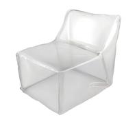 Padded Bean Bag Chair - Clear Waterproof Vinyl Cover with Zipper Closure, Plush Pet Storage Organizer for Plush Toys Dolls Pet Pillows