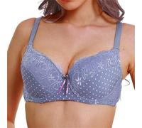 Padded Bralette Push up Lace Floral Bra for Women Push up Bra Adjustable Straps Support Ladies Bralette Soft Breathable Polka Dots Underwear Full Bras for Women Non Wired White