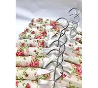 PADDED CLOTHES HANGERS - SET OF 10 - PINK ROSE FABRIC by Florence Lilly