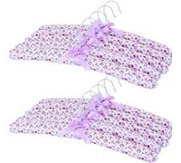 Padded Coat Hangers 10PCS Non-slip Padded Hangers Flower Satin Clothes Soft Sweater for Shirt Blouse Dress 2