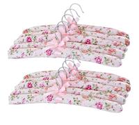 Padded Coat Hangers For Women, 10 Pcs Floral Padded Clothes Hangers, Soft Cushioned Clothes Hanger 15 inch Non-Slip Sweater Hangers Bridal Wedding Dress Hanger Rack Thick Padded Clothes Hangers