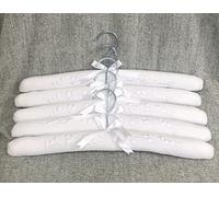 Padded Coat Hangers ~ Luxury Padded Cotton Clothes Hangers with Delicate White Embroidery Detail ~ (5)
