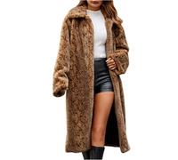 Padded Coats Fur Coat for Women Plus Size Open Front Long Jackets Ladies Warm Artificial Fleece Lined Coats Thickened Thermal Luxe Faux Fur Cardigans Lapel Neck Fashion Fluffy Fuzzy Overcoat