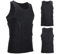 Padded Compression Vest Pro, Chest Protector for Basketball and Training, Honeycomb Padding on Chest, Sides and Back, Heart Guard, Sternum Protection Shirt, Sleeveless Compression Top for Sports