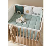 Padded Cot Bumper, Organic Collection, LOVELY NATURE white