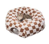 Padded Curl Tunnel - Toy Pet Bed for Sleeping | Foldable Nest with Cute Design, Easy Clean Material for Small Dog, Kitten, Apartment Corners and Seasonal Warmth 86x86x26cm