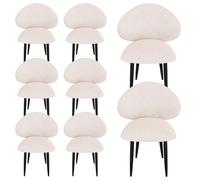 Padded Dining Chairs Set of 2 Modern Comfortable Kitchen Chairs with Wide Backrest & Metal Legs Oversized Design in Pink for Dining Room Decor