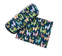 Padded Eyeglass Case with Matching Lens Cloth (Llamas)
