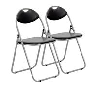 Padded Folding Chairs Pack of 2 Harbour Housewares Black One Size