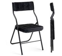 Padded Folding Chairs Set of 2 Portable Dining Room Chairs with Cushions Pre Assembled Extra Seating for Guests Ideal for Kitchen Office Weddings Parties