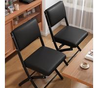 Padded Folding ChairsStackable Metal Guest Chairs for Indoor/Outdoor Use Comfortable Leather Seat and Back Perfect for Home Office and Events