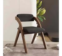 Padded Folding Dining Chairs Upholstered Fabric Seat & Back Rubber Wood Legs Solid Wood Kitchen Chair for Dining Room & Living Space1PC