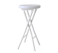 Padded Folding High Chair for Round Breakfast Bar - Cact Kitchen Stool Available in Black Brown White - Space-Saving Fur for Dining and Home Use