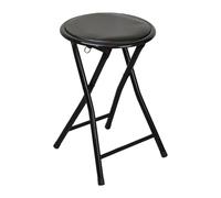 Padded Folding Stool - Black