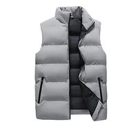 Padded Gilet for Men UK Plus Size Bodywarmer Warm Winter Jacket Puffer Vest Lightweight Sleeveless Body Warmer Jacket with Zip Pockets Quilted Thick Windproof Outwear Puffer Coat Size M-5XL