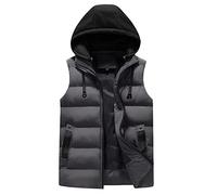 Padded Gilet for Men UK, Work Body Warmers for Men, Quilted Bodywarmer Padded Vest Winter Comfortable Gilet with Zip Pockets for Snow Ski Hiking Warm Cozy