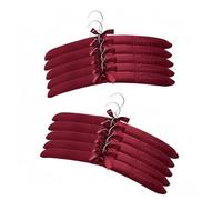 Padded Hangers for Women Clothing Satin Hangers Non Slip Padded Hanger for Sweaters Padded Clothes Hanger (10, Red)