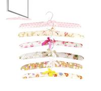 Padded Hangers - Silk Fabric Sponge Cushion | Wooden Closet Organizer - No Shoulder Dent Clothes Storage - Non-Slip Suit Coat Holder Set, 6 Pieces, Wedding