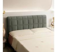 Padded Headboard Cover for Double/Single Beds Elastic Velvet Protection Dark Gray 210cm - Stylish Upholstered Headboard Slipcover Soft Fabric for Bed Headboard Protection