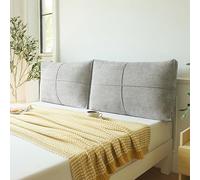 Padded Headboard Cover for Double & Single Beds Removable & Washable Reading Pillow Thick Anti-Collision Cushion 100x48x10cm Gray - Stylish Bed Head Protector