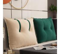 Padded Headboard Cover for Double & Single Beds Removable & Washable Reading Pillow Thick Anti-Collision Cushion Set of 2 (60x60x15cm) - Stylish & Functional Home Decor