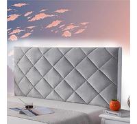 Padded Headboard Cover Single Bed Headboard Slipcover Cover King Size Bed Headboard Covers Queen Single King Stretch Slipcover for Wooden/Leather Headboard,grey-200cm